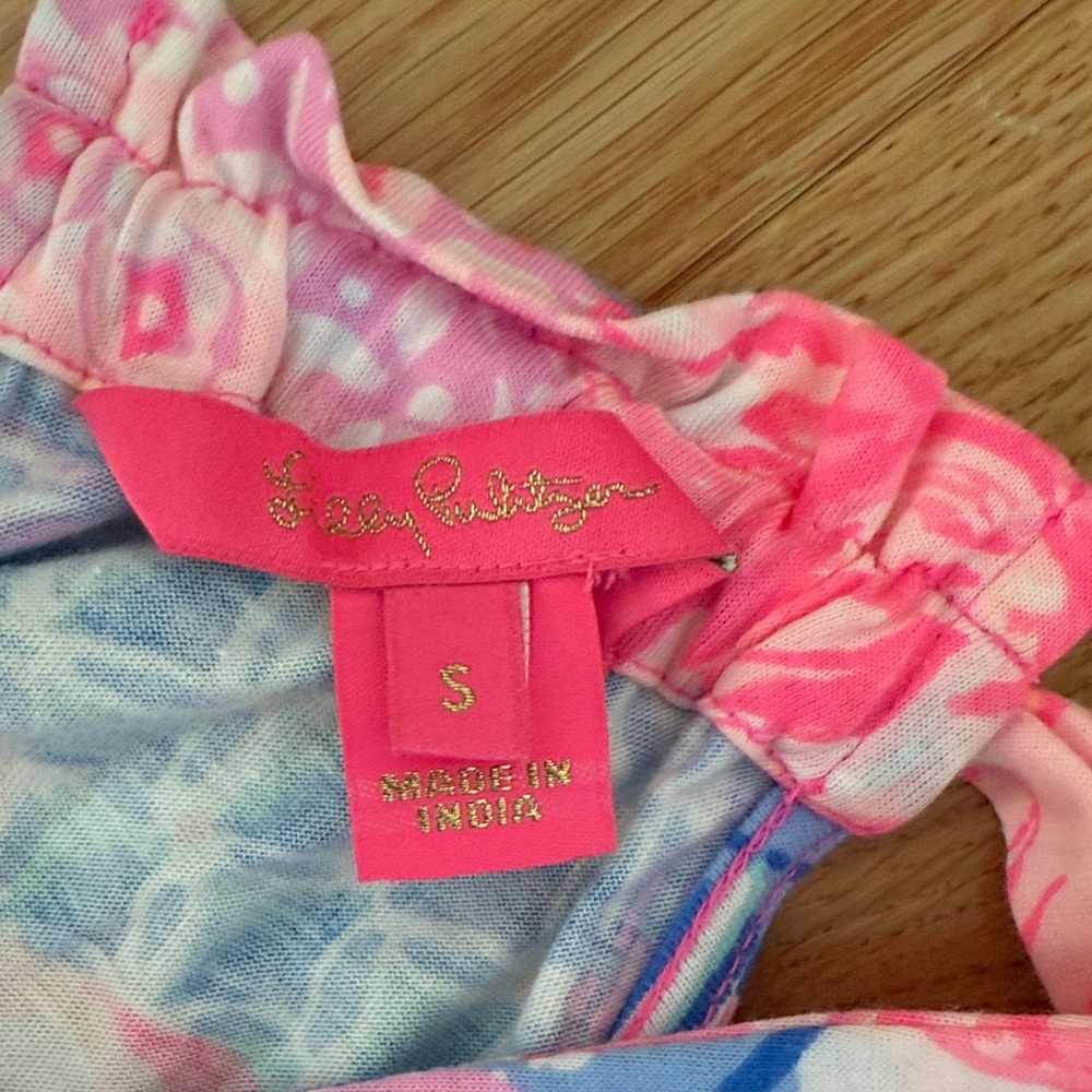 EUC Lilly Pulitzer Saira Floral Pink and Blue Dress. - Picture 6 of 7